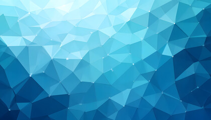 Fototapeta premium Abstract Blue Low Polygonal Background Design Geometric Shapes Triangles Mosaic Pattern Texture for Wallpaper