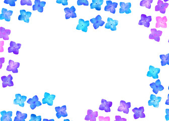 青と紫の水彩紫陽花フレーム