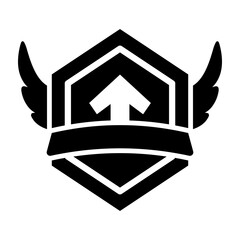 Level Up Arrow Vector Glyph Icon Design