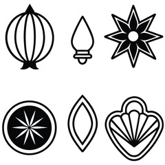 Vector icon set of floral design elements featuring flowers, leaves, and butterflies, perfect for spring and nature-themed illustrations