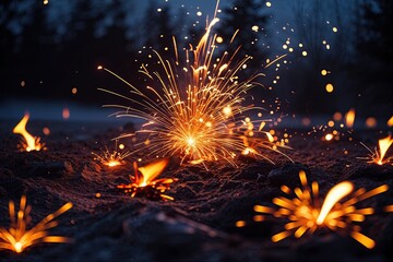 Fototapeta premium Radiant Flames of Light Dispelling the Shadows