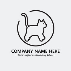 Cat illustration black and white for logo company vector image