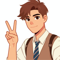 Vector of a teenager posing for a photo