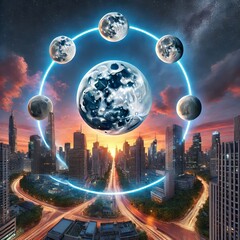 A cycle of three consecutive supermoons