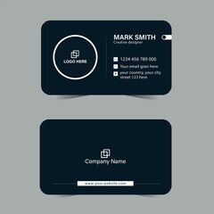 Modern Minimalist Simple Black business card design template