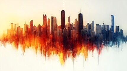 city skyline at night