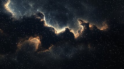 Fototapeta premium Stunning Astrophotography of Cosmic Nebula with Twinkling Stars