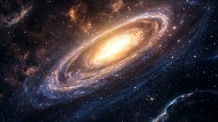 Obraz premium Stunning Realistic Astrophotography of a Vibrant Galaxy in Space
