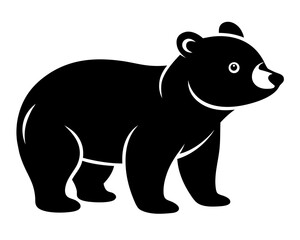 Baby Bear Silhouette Vector Design, Baby Bear SVG, Cute Bear Icon