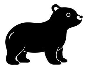 Baby Bear Silhouette Vector Design, Baby Bear SVG, Cute Bear Icon