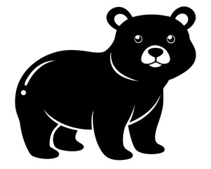 Baby Bear Silhouette Vector Design, Baby Bear SVG, Cute Bear Icon