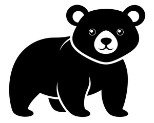 Baby Bear Silhouette Vector Design, Baby Bear SVG, Cute Bear Icon