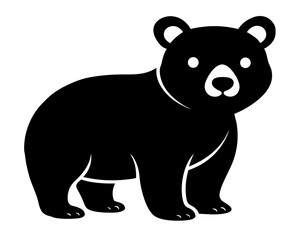 Baby Bear Silhouette Vector Design, Baby Bear SVG, Cute Bear Icon
