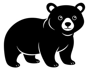 Baby Bear Silhouette Vector Design, Baby Bear SVG, Cute Bear Icon