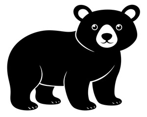 Baby Bear Silhouette Vector Design, Baby Bear SVG, Cute Bear Icon