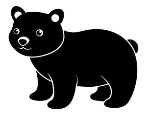 Baby Bear Silhouette Vector Design, Baby Bear SVG, Cute Bear Icon
