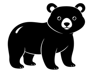 Baby Bear Silhouette Vector Design, Baby Bear SVG, Cute Bear Icon