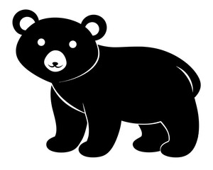 Baby Bear Silhouette Vector Design, Baby Bear SVG, Cute Bear Icon