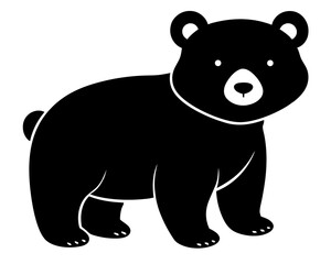Baby Bear Silhouette Vector Design, Baby Bear SVG, Cute Bear Icon