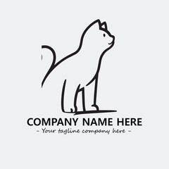 Cat illustration black and white for logo company vector image