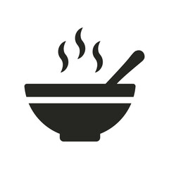 Hot soup food flat vector icon