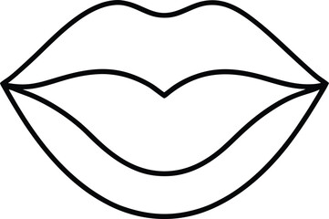 Mouth Line Art Drawing Vector | Face, Expression & Minimal Anatomy Design