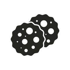 Chocolate cookie flat vector icon