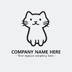 Cat illustration black and white for logo company vector image