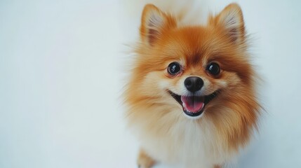 Obraz premium orange small dog white background