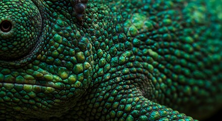 Obraz premium Colorful chameleon under soft lighting