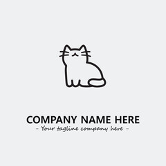 Cat illustration black and white for logo company vector image