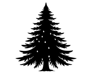 Obraz premium Evergreen Tree Silhouette Vector Design, Evergreen Tree SVG, Pine Tree Icon