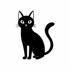 black and white cat cartoon