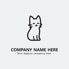 Cat illustration black and white for logo company vector image