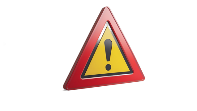 triangle warning on white background