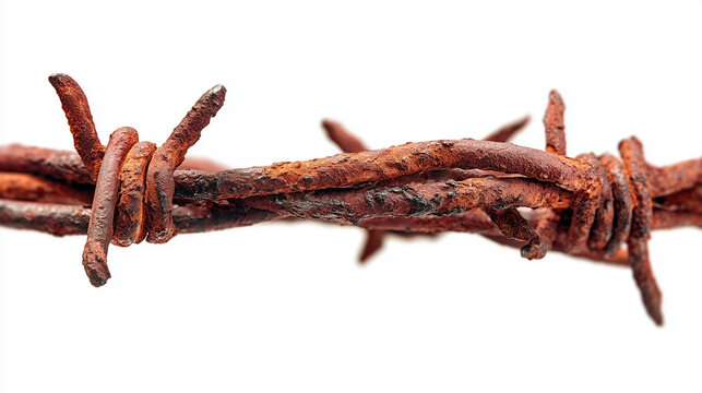A rusty barbed wire fence - Powered by Adobe
