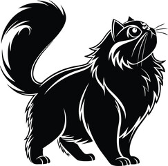 a cat vector illustration | black cat vector silhouette