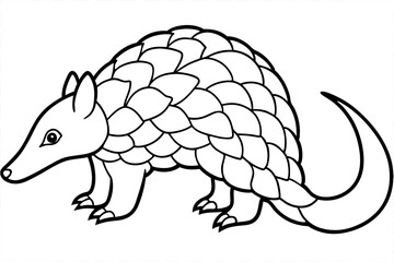 Minimalist Pangolin Sketch