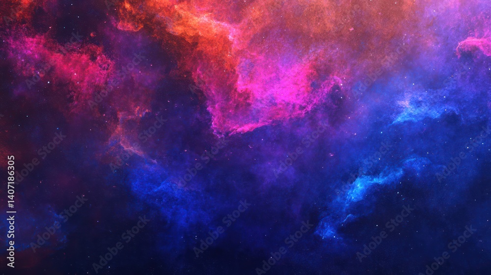 Canvas Prints a colorful nebula and stardust fills the endless space