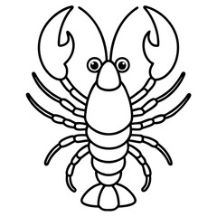 Minimalist Lobster Line Art Vector