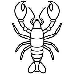 Minimalist Lobster Line Art Vector