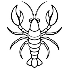 Minimalist Lobster Line Art Vector