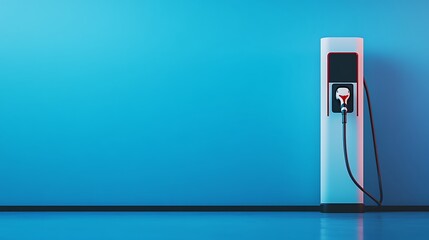 Electric Vehicle Charging Station:  A Futuristic Design Against a Vibrant Blue Background