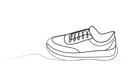 continuous one line drawing of shoes. single line sneakers illustration one line