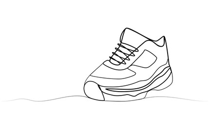 continuous one line drawing of shoes. single line sneakers illustration one line