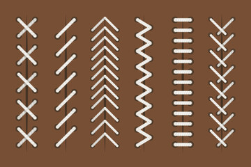 Baseball and american football Stitches on a white background , vector design