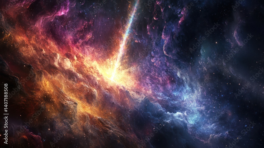 Canvas Prints a vivid and colorful depiction of a stellar nebula in space