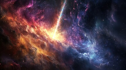 Obraz premium A vivid and colorful depiction of a stellar nebula in space
