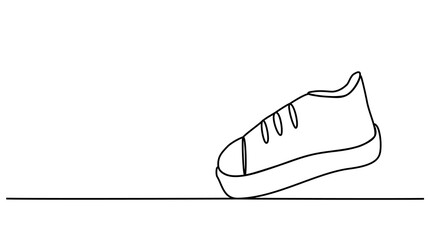continuous one line drawing of shoes. single line sneakers illustration one line