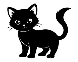 Kitten Silhouette Vector Design, Kitten SVG, Cute Cat Icon